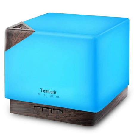 Modern Diffuser Chips TomCare 700ml Square Aromatherapy Essential Oil Diffuser Humidifier Large Capacity Modern Ultrasonic Aroma Diffusers Running 20+ Hours 7 Color Changing for Home Baby Bedroom Office Study Yoga Spa ()