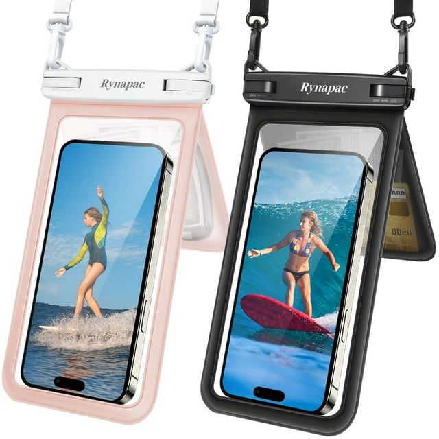 Funda impermeable para teléfono Rynapac, paquete de 2 con cordón, 8.5 pulgadas