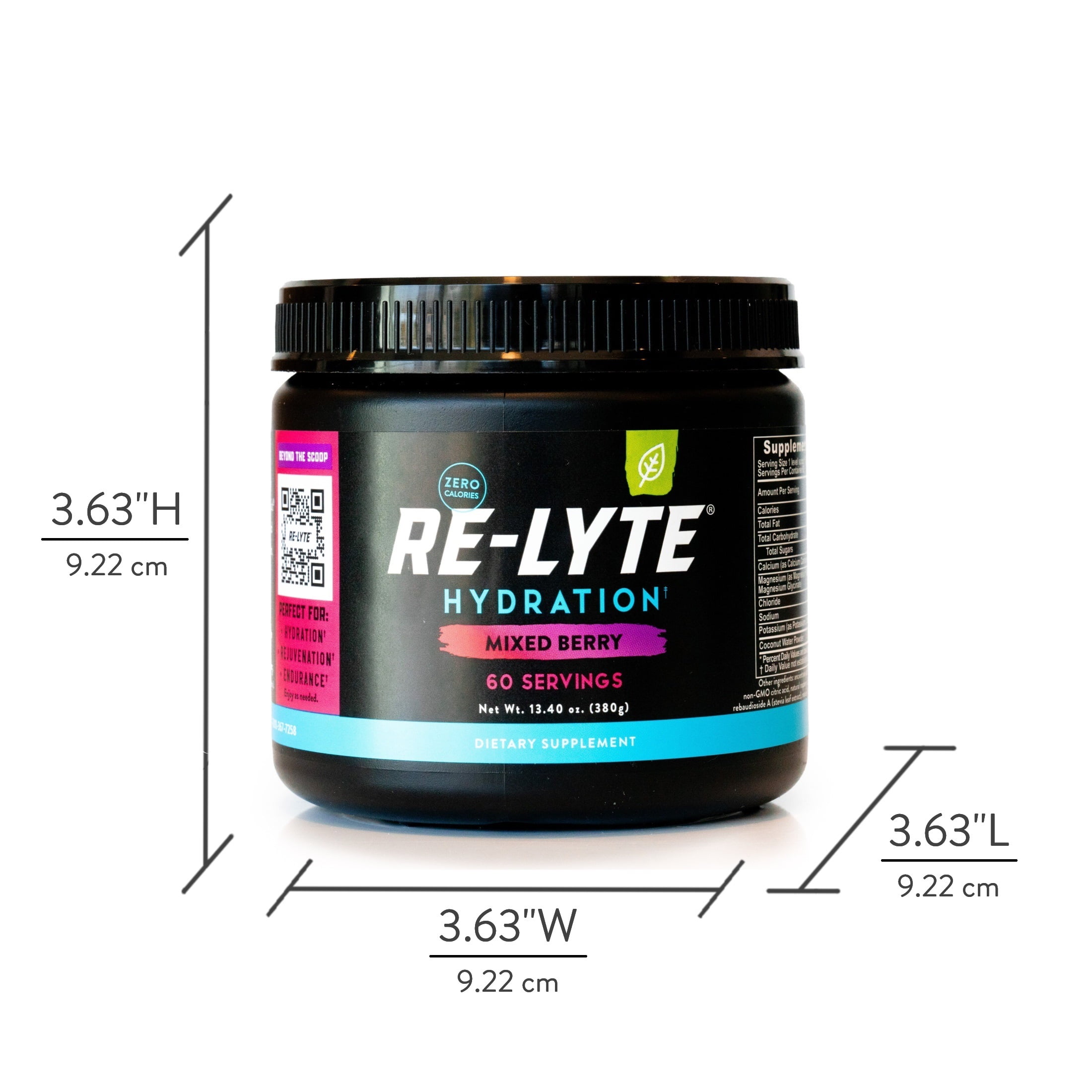 Redmond Re-Lyte® Hydration Drink Mix (Mixed Berry) 13.40 oz Jar
