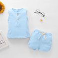thumbnail image 2 of Baby Summer Clothes Toddler Girls 2pcs Cotton Solid Color Vest Tops Shorts Suit Clothing Outfits, 2 of 8
