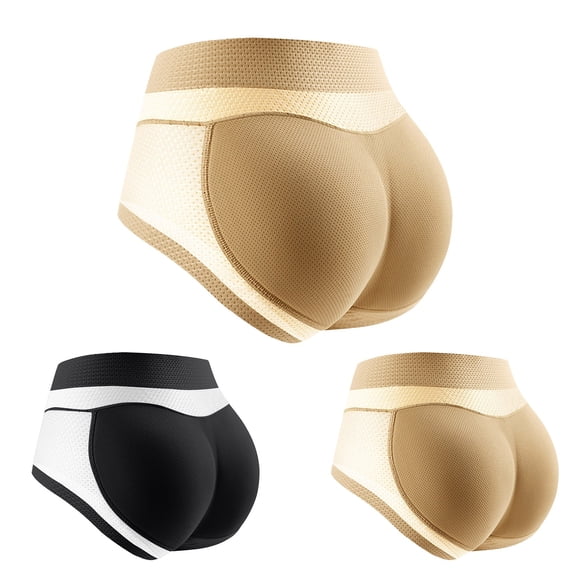 Helii Women's Butt Lifting Padded Underwear Hip Lift Briefs with Built-In Pads Seamless Booty Shapewear Enhancer Invisible No Show Comfort Panties for Wedding Night Daily Lounge