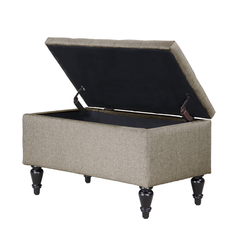 Abble 29" Storage Bench Entryway Bench with Hidden Storage Ottoman Upholstered Bench Furniture for Entryway Hallway Living Room Bedroom Bench, Beige