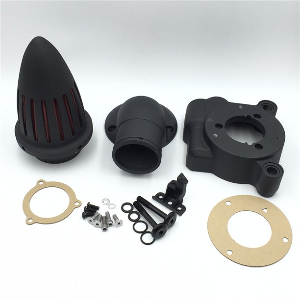 HTT Motorcycle Matte Black (Style B) Billet Aluminum Cone Spike Air