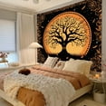thumbnail image 4 of Gojian Boho Mandala Hippie Wall Tapestry for Bedroom Aesthetic, Indian Bohemian Floral Tapestries Art Decor, Vintage Orange Fabric Vertical Wall Hanging for Living Room Dorm, 4 of 6
