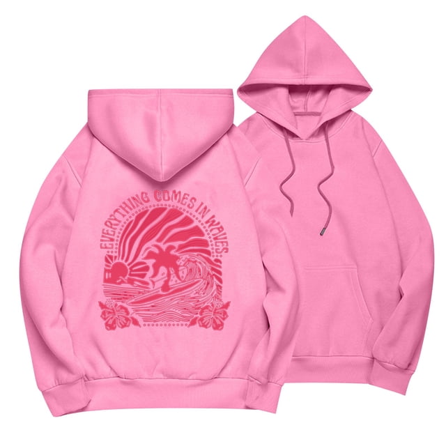 Chandails à Capuchon Oversize pour Femmes à Manches Longues avec Cordon de Serrage, Chandail à Capuche Graphique, Mode Automne