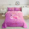thumbnail image 3 of Manfei Teens Flamingo Animal Queen Comforter Set, Bling Sequin Print Bedding Sets, Princess Cartoon Theme Reversible Bedding Comforter Set, Luxury Bedroom Decor, 3 Pieces, 3 of 9