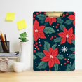 thumbnail image 2 of FORMRS Acrylic Clipboard with Low Profile Clip Standard A4 Letter Size, 12.5" x 9", Red Christmas Leaves, 2 of 8