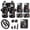 American Flag Horse, variant on Galaxy Wolf Car Accessories Full Set Auto Seat Covers Floor Mats Steering Wheel Cover Armrest Cover Safety Belt Pad Cup Coasters Keychains 17 PCS Universal Fit for Most Vehicles