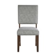thumbnail image 4 of Walnut Finish Wood Side Chairs Set of 2, Gray Textured Fabric Upholstered Seat and Back Modern Dining Furniture Gray + Dining Room + Side Chair + Wood, 4 of 8