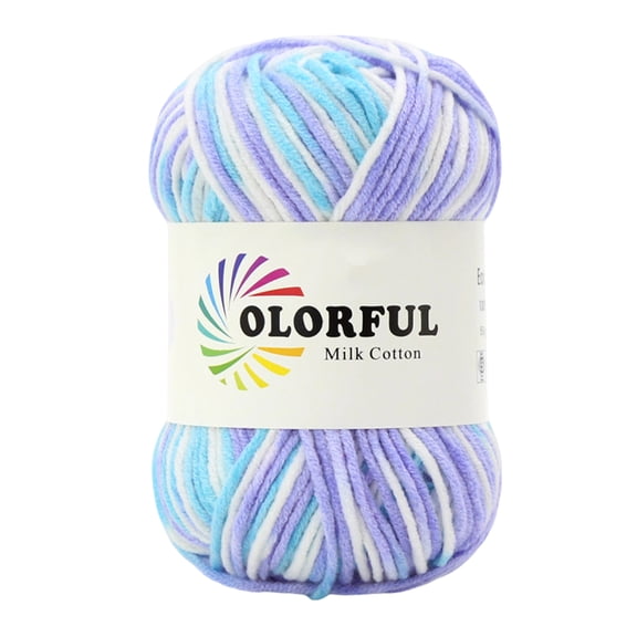 Light Blue Colorful Variegated Yarn for Knitting and Crochet, Multicolor Craft Yarn for Hand Knitting, DIY Yarn for Sweaters, Scarves, Hats, Blankets, Bags and Handmade Projects
