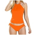 thumbnail image 1 of adviicd Maillots de Bain pour Femmes Hauts de Tankini pour Femmes Contrôle du Ventre Haut de Tankini Haut de Maillot de Bain Modeste Haut de Maillot de Bain (Orange, P), 1 of 4