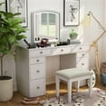 thumbnail image 5 of Bowery Hill Modern Solid Wood 3-Piece Vanity Set in White Finish, 5 of 10