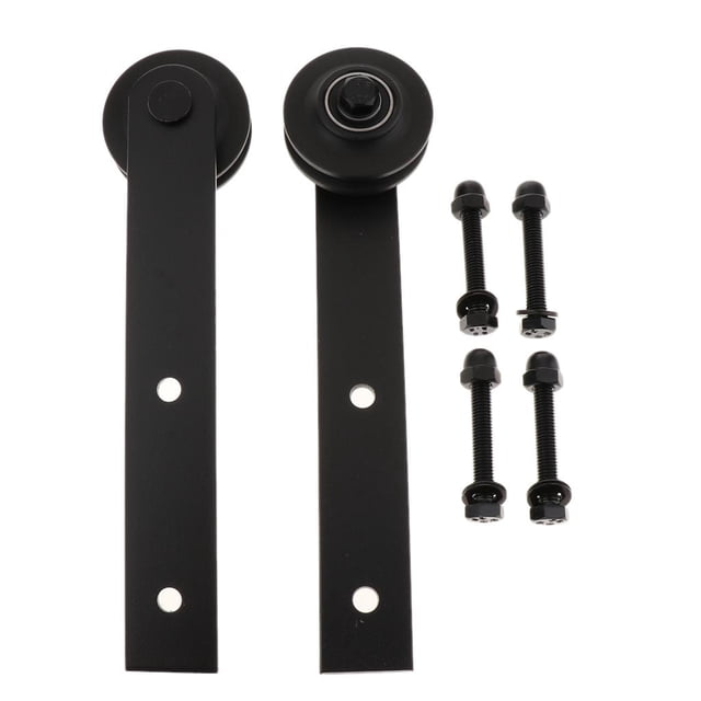 Percha de repuesto de hardware de rodillo de puerta de de granero deslizante de material acero negro de 2 piezas mi BLESIY Rodillos para puertas corredizas