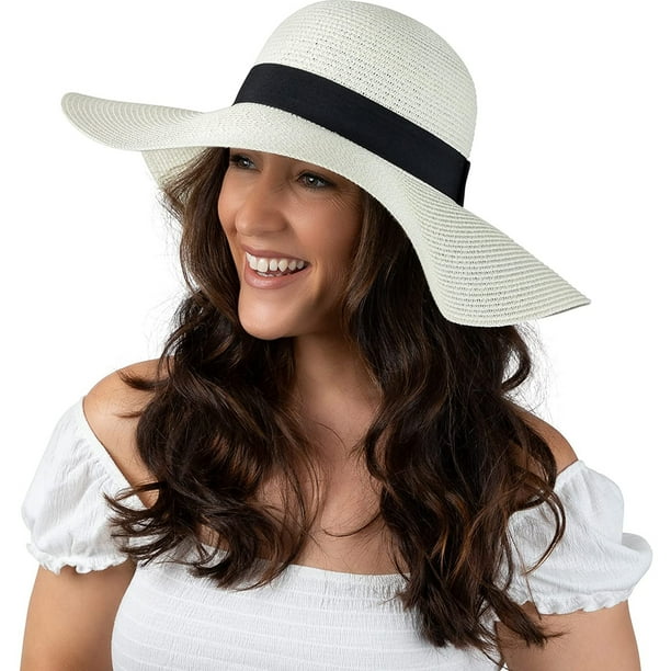 Debra Weitzner Foldable Roll Up Floppy UPF 50 Straw Sun Hats For Women