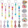 thumbnail image 1 of DIY Keychain Kits Including Acrylic Beads Brass Jump Rings Iron Split Key Rings and Waxed Polyester Cord Mixed Color 5x5x5mm Hole: 2mm 100pcs, 1 of 6