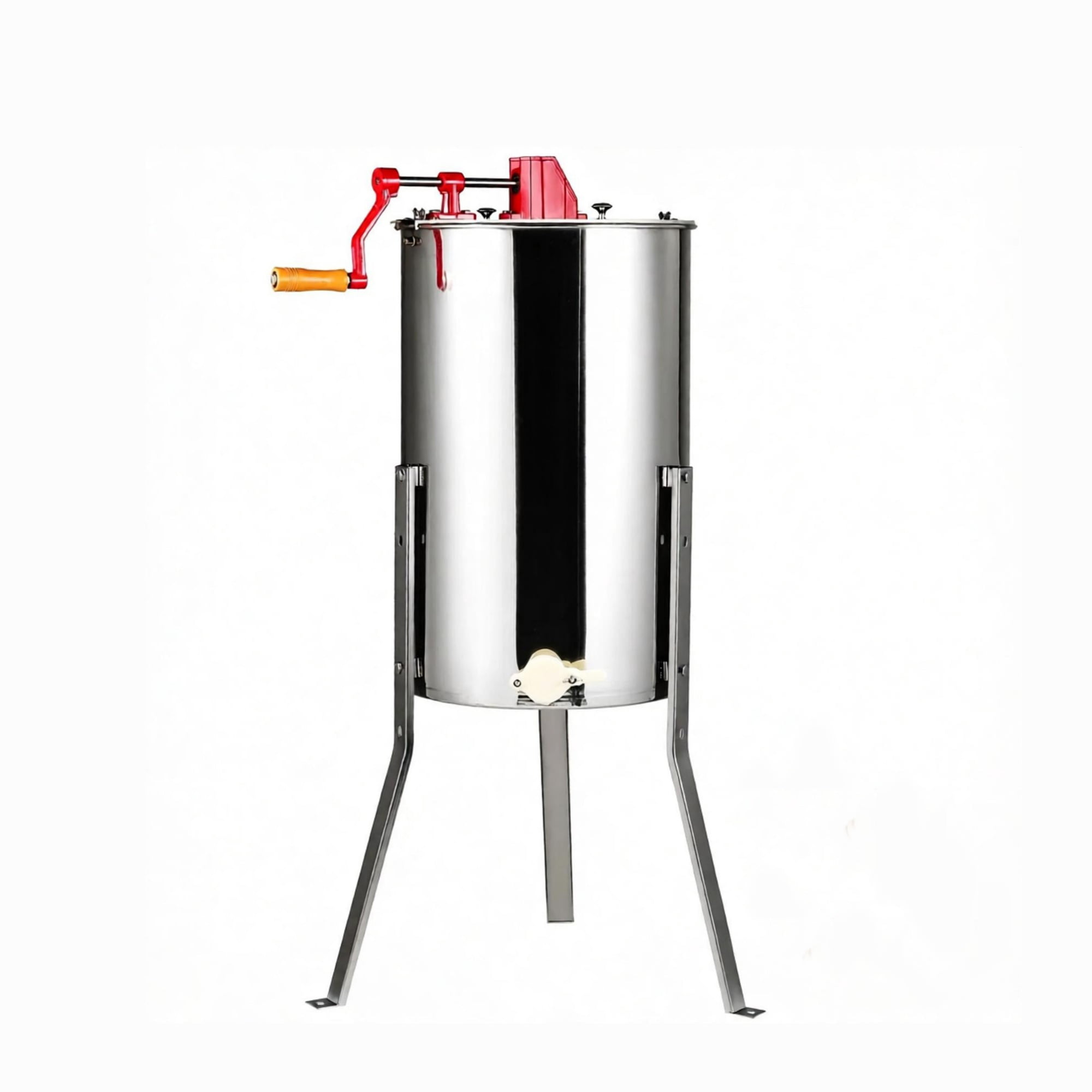 3-Frame Manual Honey Extractor, Stainless Steel Beekeeping Honey Spinner with Adjustable Stand & Lid