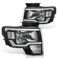 thumbnail image 3 of AJP Distributors Black Housing LED DRL Tube Bar Halogen Headlights Bumper Signal Lamps Assembly Pair LH+RH Compatible/Replacement For Ford F-150 F150 2009 2010 2011 2012 2013 2014 09 10 11 12 13 14, 3 of 10