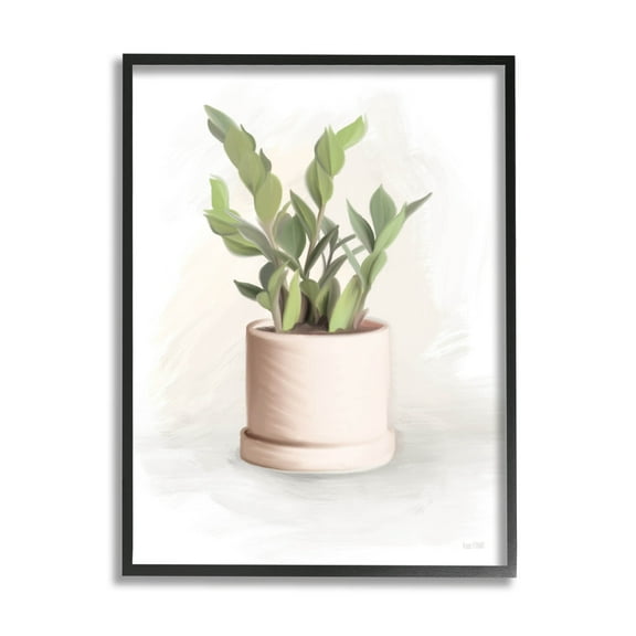 Stupell Industries Potted Herb Plant Minimal Gardening Graphic Art Black Framed Art Print Wall Art, Design by House Fenway