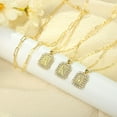 thumbnail image 3 of IEFSHINY Gold Initial Necklaces for Women, Layered Paperclip Chain Necklace Cute Square Pendant Necklace for Women, 3 of 7