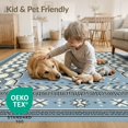 thumbnail image 4 of ODIKA 8'x10' Washable Area Rug Non-Shedding, Easy Care, Interlocking Trellis Skid Hallway Grey Checkered Boho Geometric Playful for King Size Bedroom Under Bed, Master Suite, 4 of 7