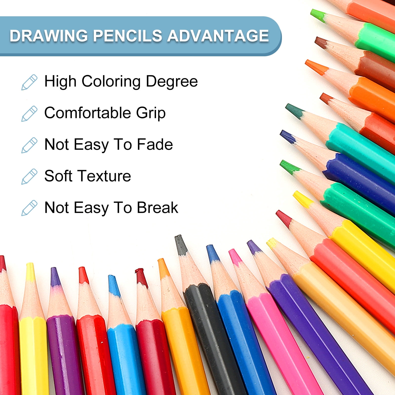 Uxcell 36 Colors Water Soluble Coloring Pencils Set for Sketching Blending DIY Crafts