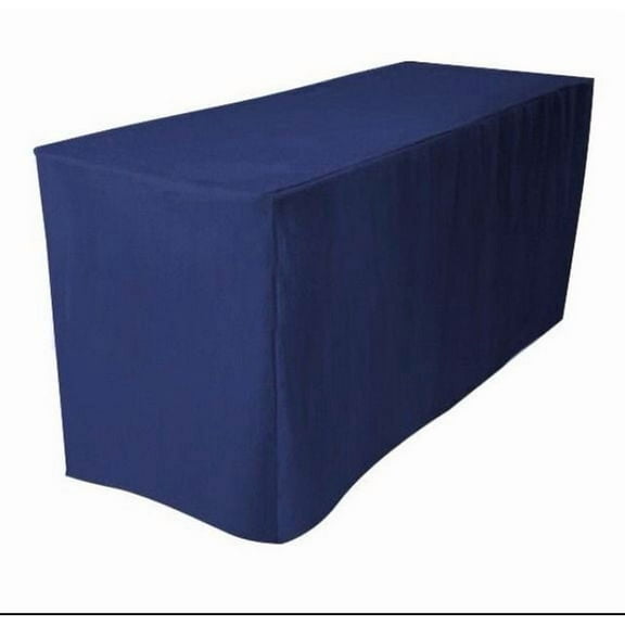 4' ft. Fitted Polyester Table Cover Booths Banquet Trade show Tablecloth Navy"