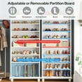 thumbnail image 4 of Tribesigns 68.9-Inch Tall Shoe Cabinet with LED Lighting, 9-Tier 30 Pairs Freestanding Shoes Storage Cabinet with Solid Wooden Legs for Entryway, White, 4 of 5