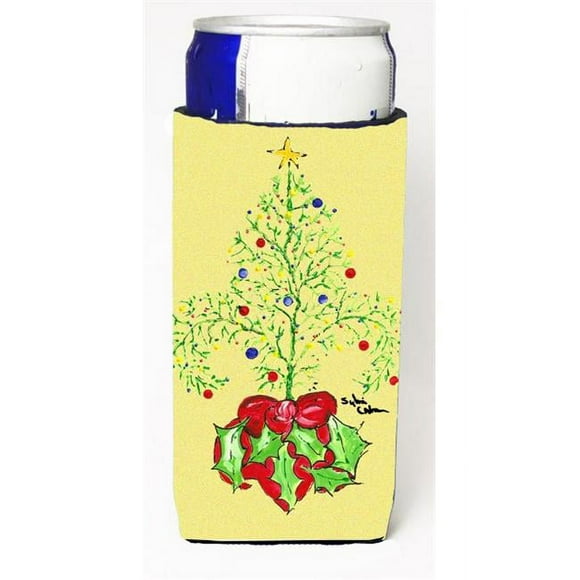 Carolines Treasures 8501MUK Christmas Tree Fleur De Lis Michelob Ultra bottle sleeve for Slim Can