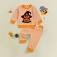 thumbnail image 2 of Jkety My First Halloween Baby Boy Girl Outfits Cutest Pumpkin Romper Shirt Pants Hat 3Pcs Clothes Set Outfits Baby Boy(Orange,12-18 Months), 2 of 6