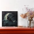 thumbnail image 2 of WOBOGO Playing Guitar on The Moon Wall Clock 7.78 Inch Battery Operated Silent Unit Square Rustic Vintage Style for Home Bedroom Office Black Pointer, 2 of 8
