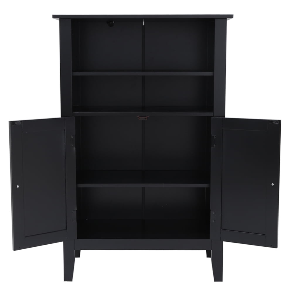 Buy IWELL Black Bathroom Floor with 2 Adjustable Shelf & 6