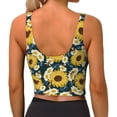 thumbnail image 3 of Xecao Sunflowers for Sports Bra with Removable Pads, Crop Tank Top Design, Women's Longline Sports Bra - Non-Wired - Medium, 3 of 9