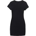 thumbnail image 1 of Vestido de manga corta para mujer, casual, básico, entallado, playera, mini vestidos Negro - CH Negro - CH Xishao ropa, 1 of 2