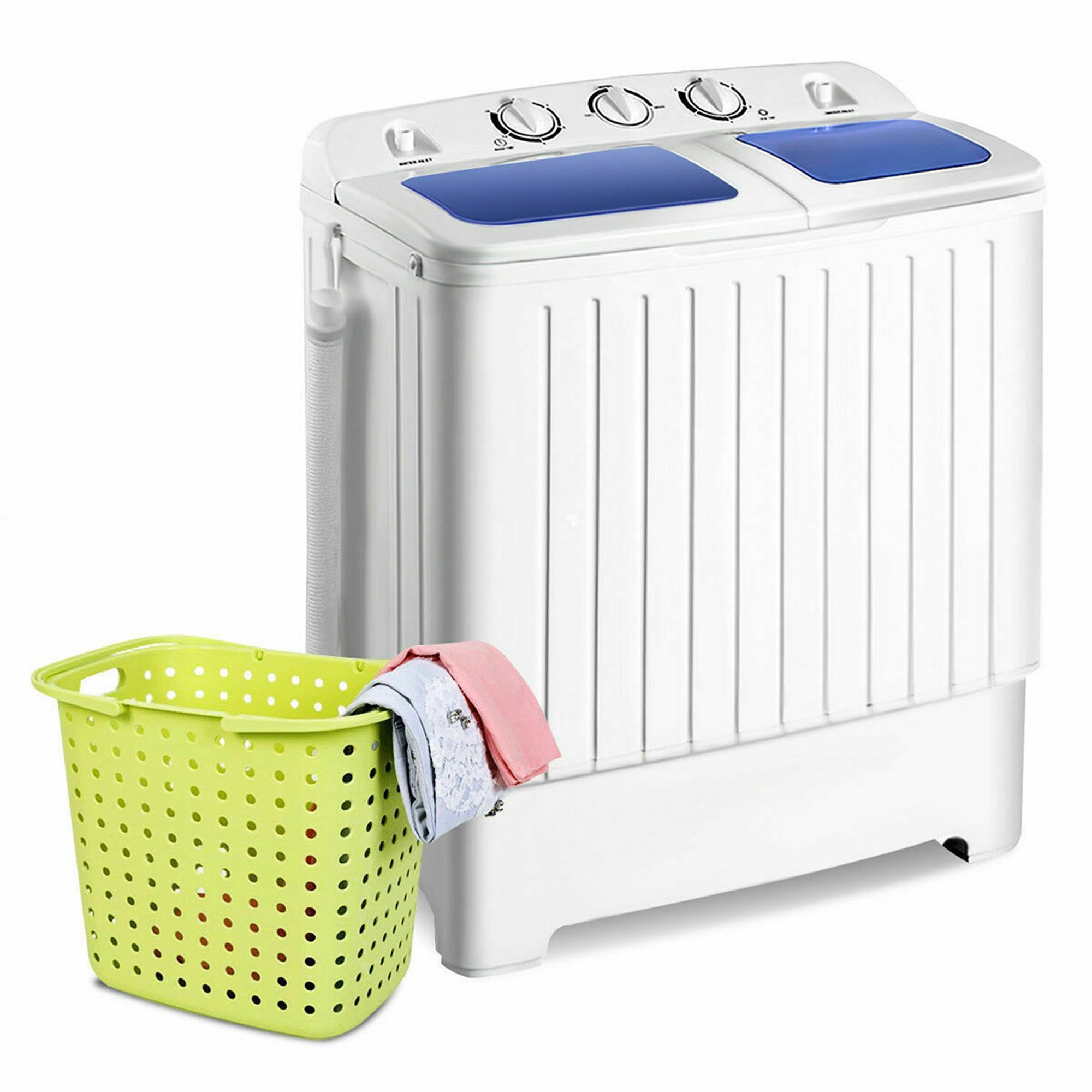 Portable 13.5lbs Mini Twin Tub Compact Washing Machine Washer Spin Dryer Laundry 