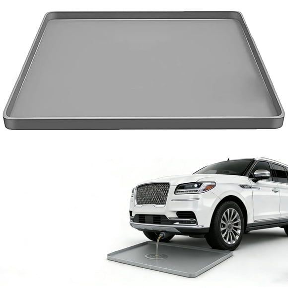 Alfombrilla antigoteo de aceite AMULOKRU para debajo del coche, 68,5 x 68,5 cm, silicona, color gris
