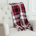 thumbnail image 3 of C&F Home Fireside Woven Throw Red and Black Christmas Xmas Holiday Winter Lodge Cabin Plaid Blanket with Fringe Cotton Soft Cozy for Couch Sofa 50x60 inches Red, 3 of 3