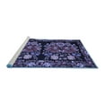 thumbnail image 2 of Ahgly Company Machine Washable Indoor Square Medallion Blue French Area Rugs, 6' Square, 2 of 4