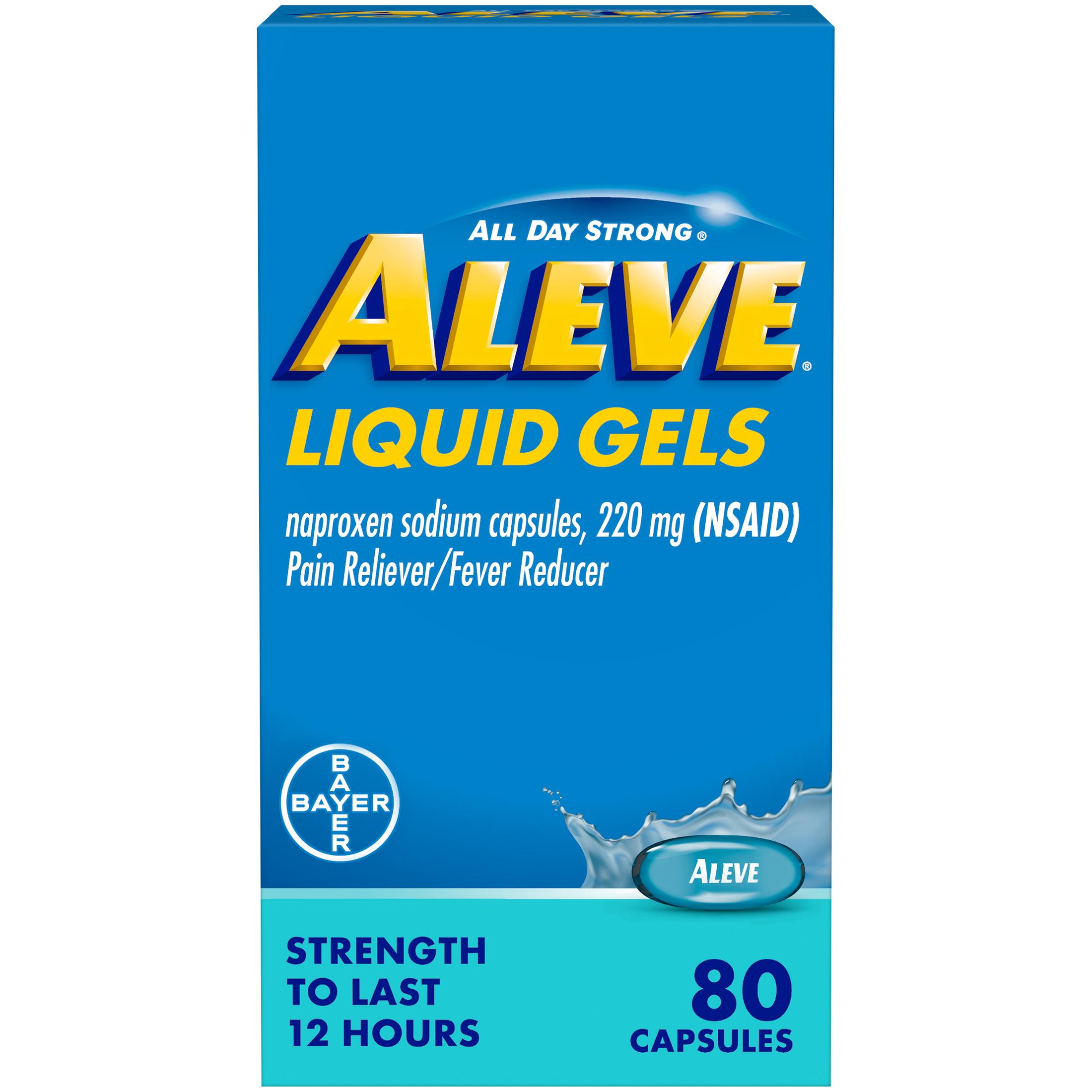 Aleve Liquid Gels Naproxen Sodium Pain Reliever, 80 Count - image 2 of 14