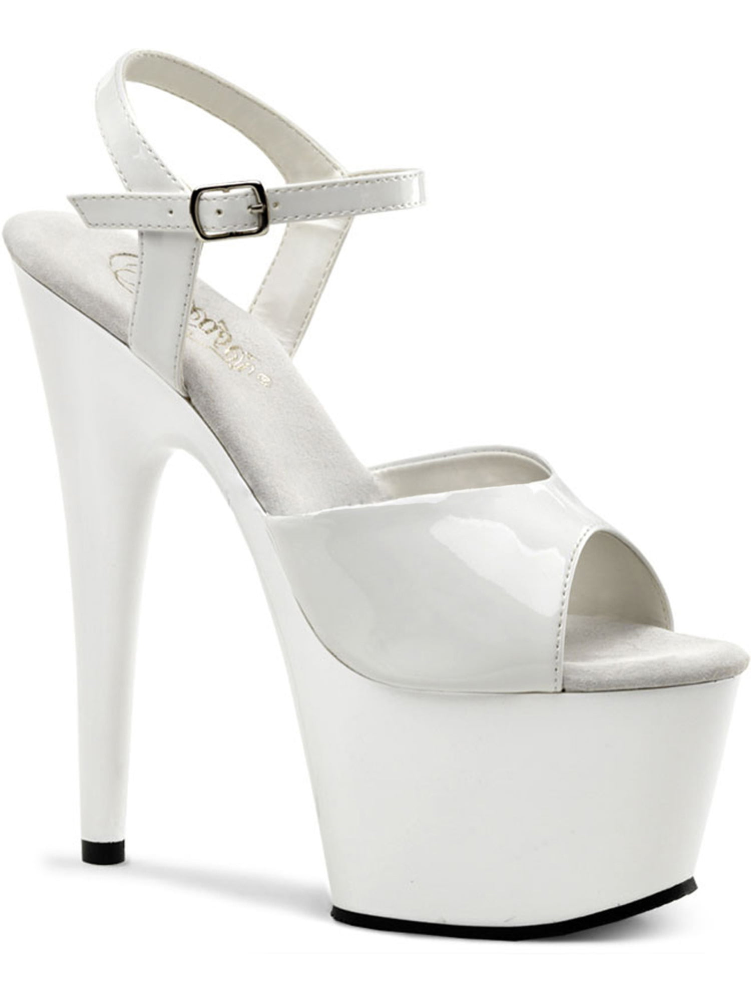white platform sandals heels
