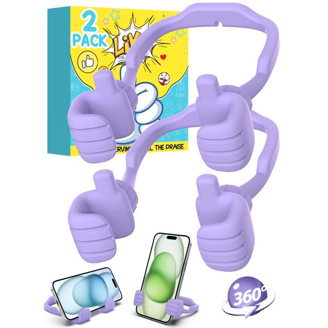 Soporte para teléfono CALDEVER con el pulgar hacia arriba, rotación de 360°, paquete de 2