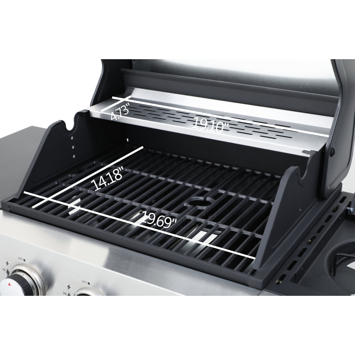 3-Burner Propane Gas Grill with Side Burner, 37,230 BTU, Stainless Steel BBQ for Outdoor Cooking