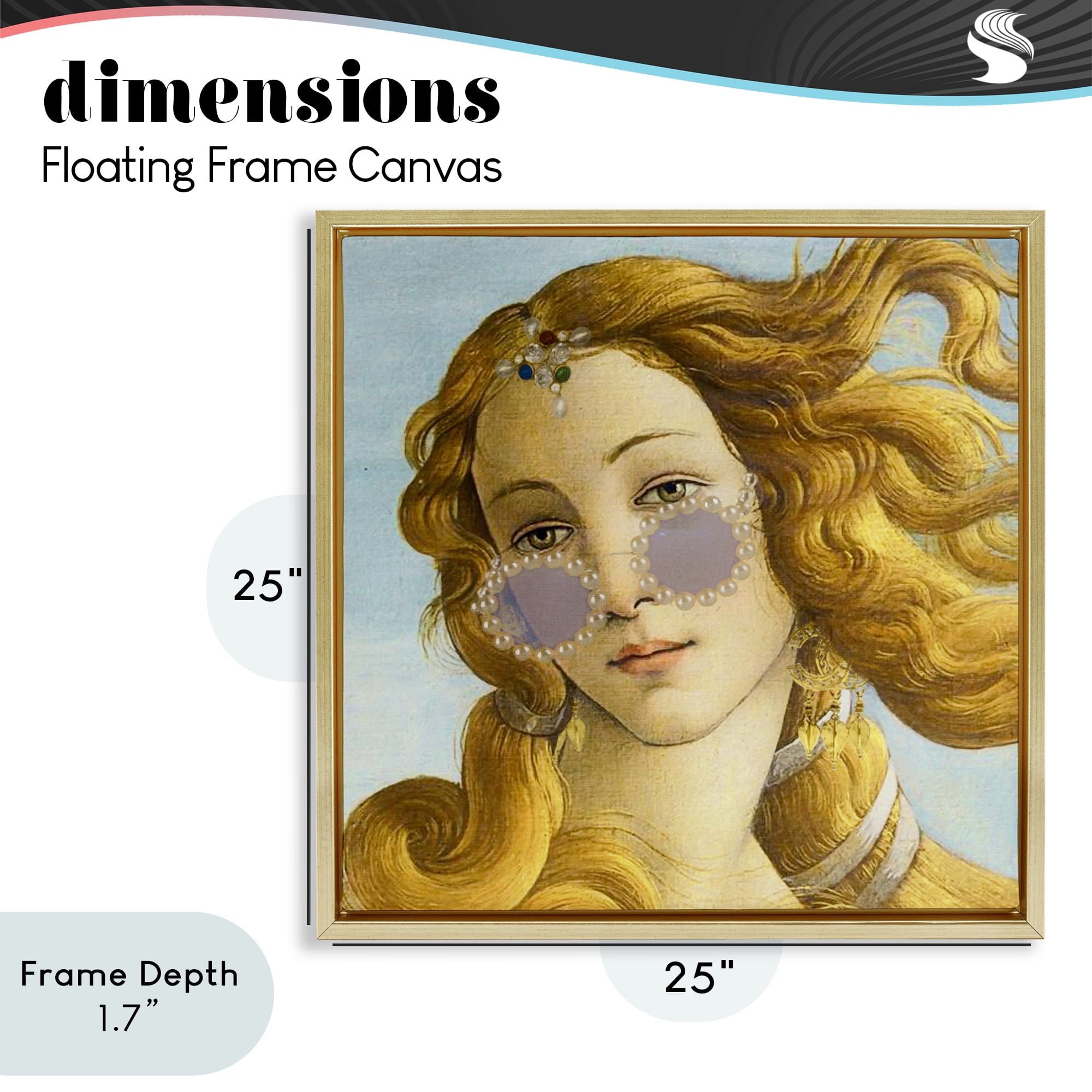 Stupell Industries Modern Day Venus Shades Gold Framed Floater Canvas Wall Art, design by Grotto Studios