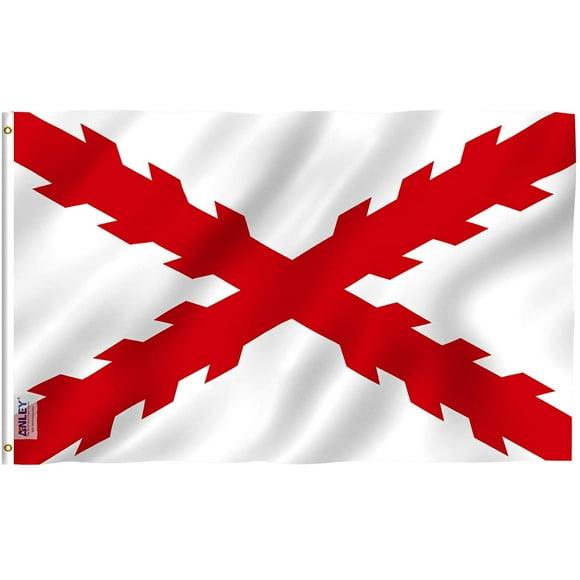 ANLEY Fly Breeze 3x5 Feet Cross of Burgundy Flag - Spanish Empire Burgundy Flag Polyester