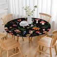 thumbnail image 3 of Colorful Mushroom Forest Black Pattern Round Fitted Tablecloth with Elastic Edge,Dining Table Cover Waterproof,Outdoor Round Tablecloth for Camping,Dining,Indoor and Outdoor, 3 of 7