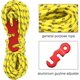 thumbnail image 4 of Paquete de 4 cuerdas de sujeción reflectantes para acampar con tensor de cable de aluminio de 3 mm, color amarillo, para tiendas de campaña, senderismo, vela de sombra, 4 of 5