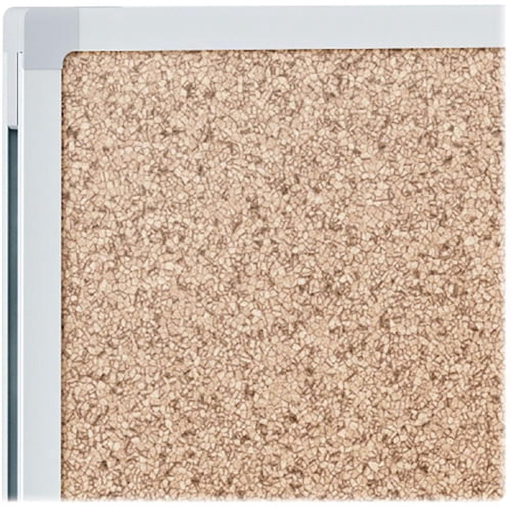 Mead 85360 Economy 24 x 18 Cork Board with Aluminum Frame - Tan Surface/Silver Aluminum Frame