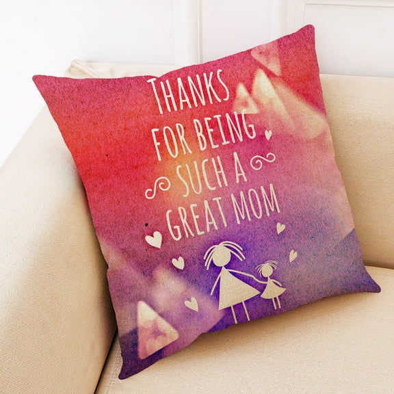 Vikakiooze 2022 Clearance,Mother's Day Polyester Linen Pillow Cover Car Pillow Bay Window Cushion Cover