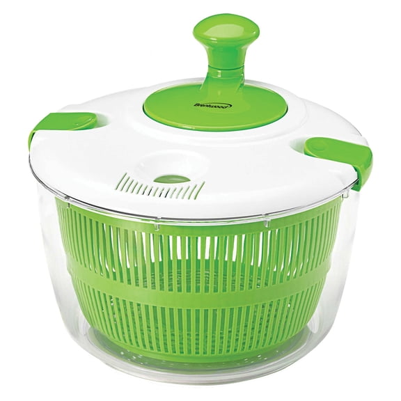 Brentwood Salad Spinner with 5-Qt. Serving Bowl, White