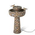 thumbnail image 3 of Glitzhome 2-Tier Stone-Style Outdoor Birdbath Fountain with Pump, 3 of 5