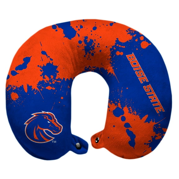 Boise State Broncos 12'' x 13'' Splatter Print Polyester Travel Pillow
